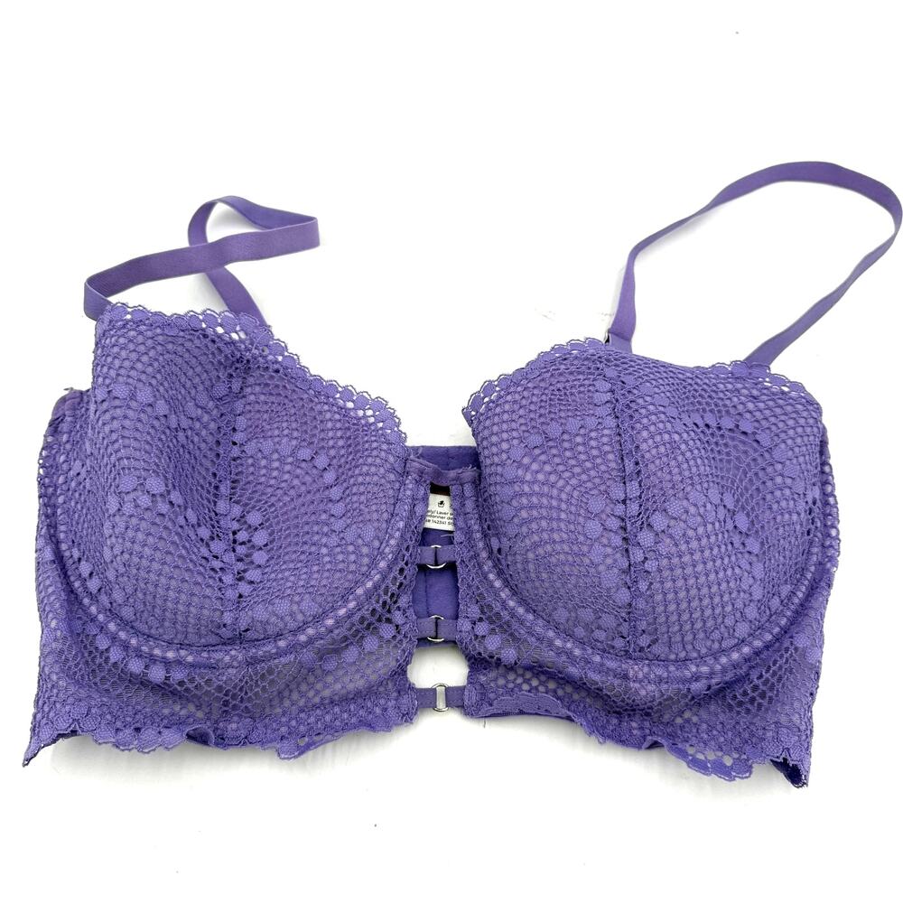 Adore Me Purple Lace Margeaux Balconette Bra Size 34DD
